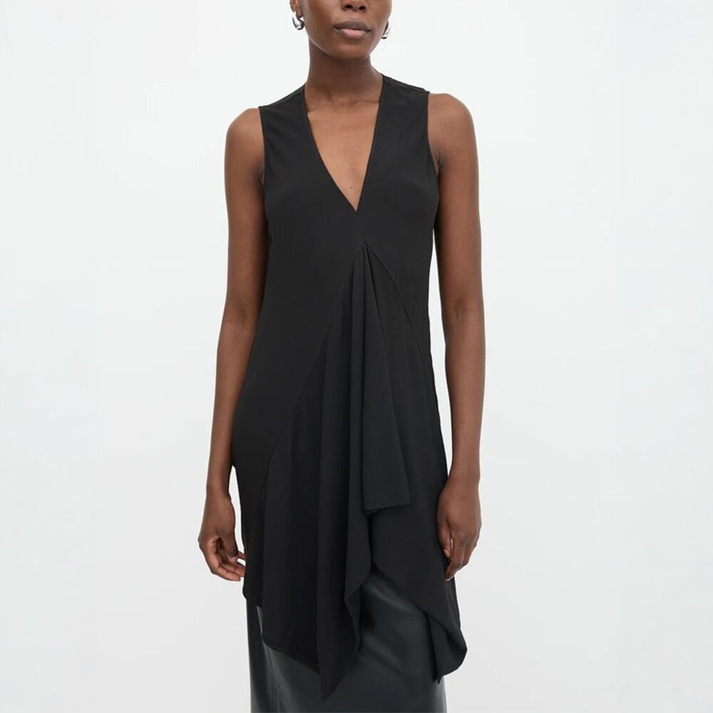 Rick Owens SS11 Black Crepe Handkerchief Shirt Dress Size 8